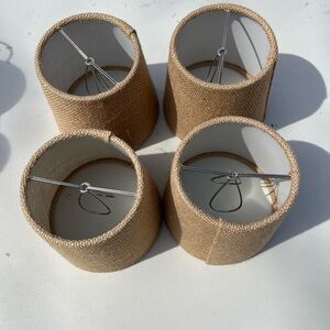 Set of Four Tan Lamp Shades
